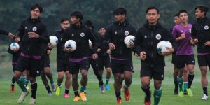 Pemain Timnas saat latihan