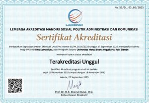 Prodi Ilmu Komunikasi UMBY Terakreditasi Unggul dari LAMPSAK